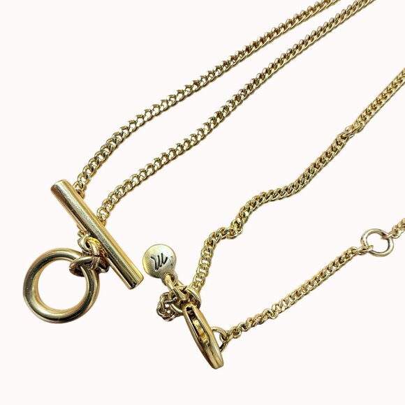 Madewell Gold Tone Toggle Delicate Chain Necklace Minimalist Dainty Classic - Picture 3 of 6